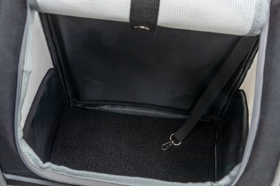 TRIXIE Hondentas Rugtas Chloe 39×27×43 cm – Lichtgrijs/Zwart