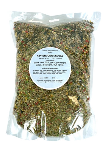 DE VRIES KIPPENVOER DELUXE 2 KG – Compleet voer voor kippen