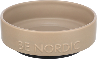 TRIXIE Voerbak Hond Be Nordic Keramiek met anti-slip ring - Taupe - 500 ml (16 cm)