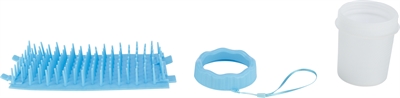 TRIXIE Pootreiniger Silicone/PP met siliconen borstelharen, vaatwasserbestendig - Blauw - 11 cm (Small)