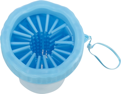TRIXIE Pootreiniger Silicone/PP - met siliconen borstels voor vuilverwijdering, masseert | Vaatwasserbestendig - Blauw - 15 cm (M/L)