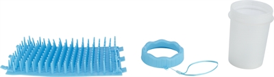 TRIXIE Pootreiniger Silicone/PP - met siliconen borstels voor vuilverwijdering, masseert | Vaatwasserbestendig - Blauw - 15 cm (M/L)