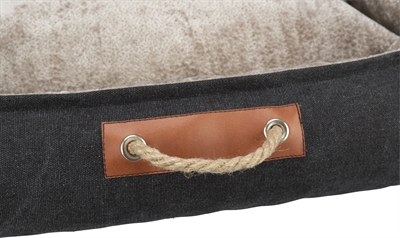 TRIXIE Hondenmand Be Nordic Fohr - Anti-slip, wasbare hoes & siliconen-foam vulling - Zwart/Zand - 60x50x22 cm