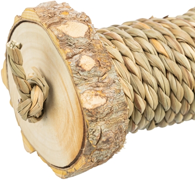 TRIXIE Speelrol voor knaagdieren | Zeegras & hout, 100% natuurlijk - 5x18 cm