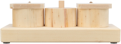 TRIXIE Snack Cups Ratten/Konijnen Hout 15×4,5×6 cm – Intelligentiespel