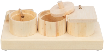 TRIXIE Snack Cups Ratten/Konijnen Hout 15×4,5×6 cm – Intelligentiespel