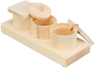 TRIXIE Snack Cups Ratten/Konijnen Hout 15×4,5×6 cm – Intelligentiespel