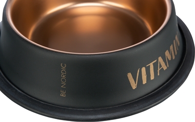 TRIXIE Voer- en waterbak Be Nordic RVS met verwijderbare anti-slip ring - Zwart/Brons - 23 cm (900 ml)