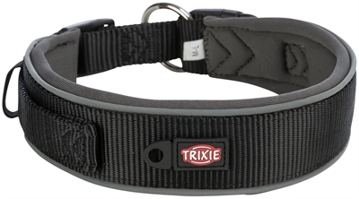TRIXIE Premium Halsband Hond Extra Breed Zwart/Grafiet Grijs 46-55×5 cm