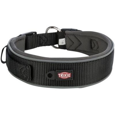 TRIXIE Premium Halsband Hond Extra Breed Zwart/Grafiet 53-62×5 cm