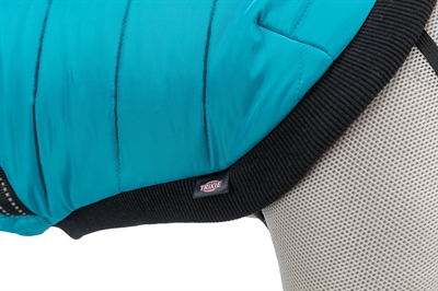 TRIXIE Hondenjas Pontis met geïntegreerd tuig, waterafstotend en gevoerd - Aqua - 45 cm