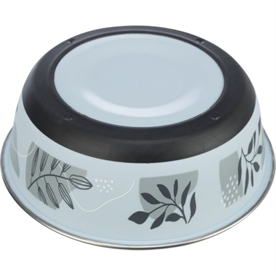 TRIXIE voerbak plat RVS kunststof rubber blauw/grijs 12×12 cm – 200 ml 4 st