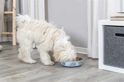 TRIXIE voerbak plat RVS kunststof rubber blauw/grijs 12×12 cm – 200 ml 4 st