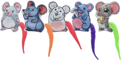 TRIXIE Kattenspeelgoed Muis Stof 7,5 cm – Set van 110 met Catnip