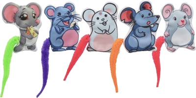 TRIXIE Kattenspeelgoed Muis Stof 7,5 cm – Set van 110 met Catnip