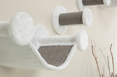 <span id="brand" data="trixie"/> KATTEN KLIMSET VOOR AAN DE MUUR 4 KLIMPLEKKEN WIT / GRIJS