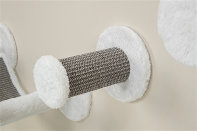 <span id="brand" data="trixie"/> KATTEN KLIMSET VOOR AAN DE MUUR 4 KLIMPLEKKEN WIT / GRIJS