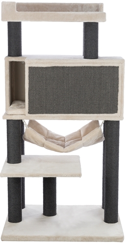 TRIXIE Krabpaal Maciel - Voor grote katten, jute palen & pluche ligplaatsen - Grijs - 155 cm