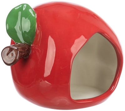 TRIXIE Keramisch huisje Appel | Koelende schuilplaats voor hamsters en muizen - 13x10x10 cm - 4 st