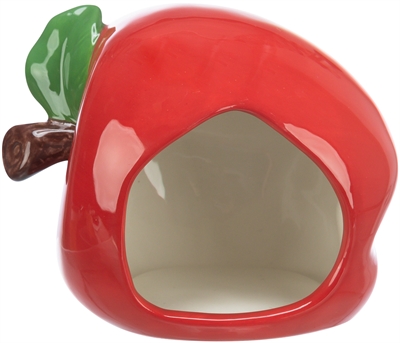TRIXIE Keramisch huisje Appel | Koelende schuilplaats voor hamsters en muizen - 13x10x10 cm - 4 st