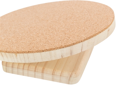 TRIXIE Loopschijf hamsters Hout Kurk Vlak loopvlak (wervelvriendelijk) - Fluisterstil - 22 cm