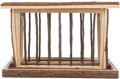 TRIXIE Hooiruif Schorshout met bodem en deksel - Beschermt tegen vocht, opvangbodem - 40x30x22 cm