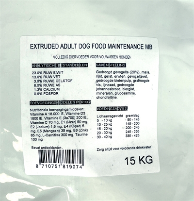MILLOR hondenbrokken Extruded Adult Maintenance 15 kg – middelgrote rassen