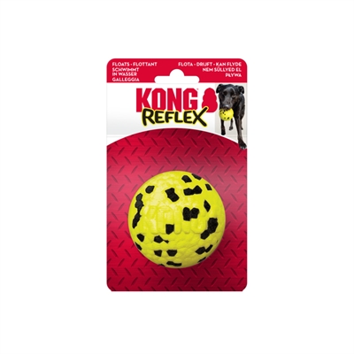KONG Hundespielzeug Reflex Ball Gelb 7×7×7 cm - Stabil und schwimmfähig