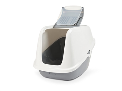 SAVIC Kattenbak Nestor Giant 75,5×56×55,5 cm – Wit/Lichtgrijs
