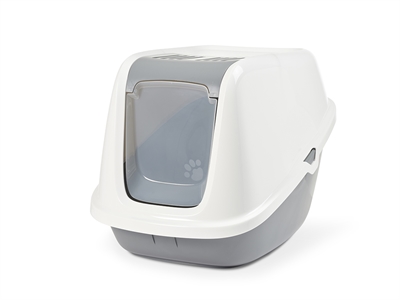 SAVIC Kattenbak Nestor Giant 75,5×56×55,5 cm – Wit/Lichtgrijs