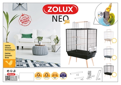 ZOLUX Vogelkooi Neo Jili 78×48 cm – Zwart