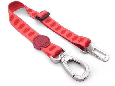 MORSO Honden autogordel Lipstick - Gerecycled & verstelbaar - Roze - 40-65x2,5 cm (tot 80 kg)