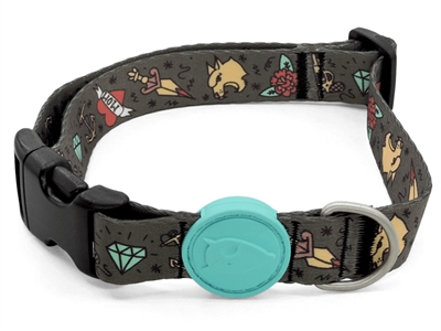 MORSO Halsband Gerecycled Ink Tank - Gerecycled materiaal, vachtvriendelijk & verstelbaar met klikgesp - Groen - 43-70x2,5 cm