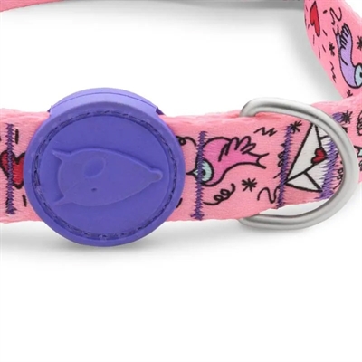 MORSO hondenhalsband gerecycled Sweet Tweet Roze 30-42×1,5 cm