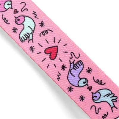 MORSO Halsband hond Sweet Tweet - Gerecycled & huidvriendelijk - Roze - 43-70x2,5 cm