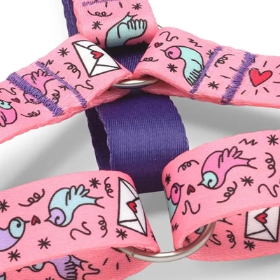 MORSO Hondentuig H-tuig Sweet Tweet Gerecycled PET-flessen - Roze - 60-80x2,5 cm