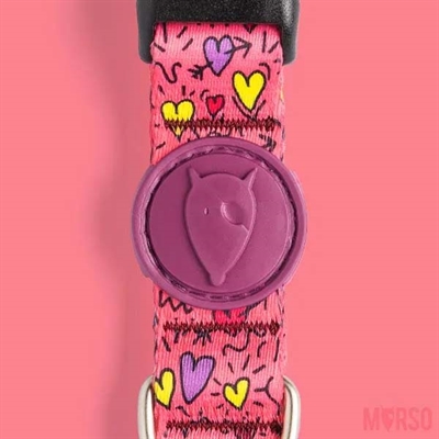 MORSO hondenhalsband Gerecycled Pink Think Roze 30-42×1,5 cm