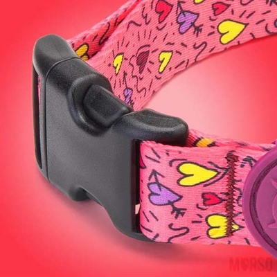 MORSO hondenhalsband Gerecycled Pink Think Roze 30-42×1,5 cm