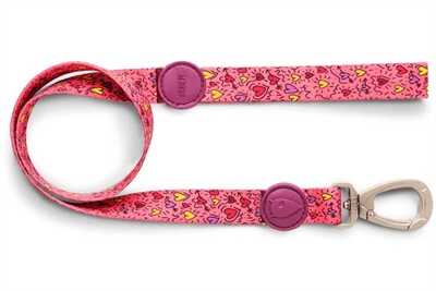 MORSO Hondenriem Gerecycled Pink Think | Van gerecycled PET - Roze - 120x1,5 cm 6–20 kg