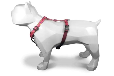 MORSO Hondentuig H-Tuig Pink Think Gerecycled - Zacht & vachtvriendelijk, 5x verstelbaar - Roze - 70-100×2,5 cm