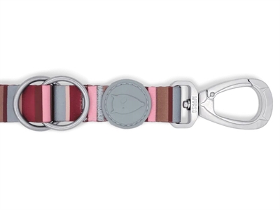 MORSO Hondenriem Verstelbaar Skyline Rood/Roze 75-230×1,5 cm – Gerecycled