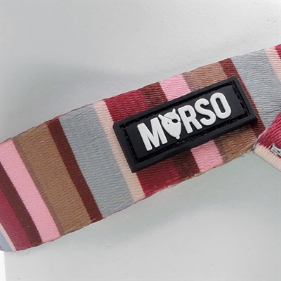 MORSO Hondentuig Mini Verstelbaar – Gerecycled PET, Zacht | Rood/Roze - 29-38x2,5 cm