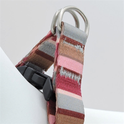 MORSO Hondentuig Mini Verstelbaar – Gerecycled PET, Zacht | Rood/Roze - 29-38x2,5 cm