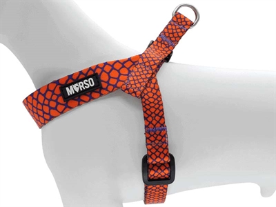 MORSO Hondentuig Mini Urban Lizard Gerecycled & verstelbaar - Rood - 24-32x1,5 cm