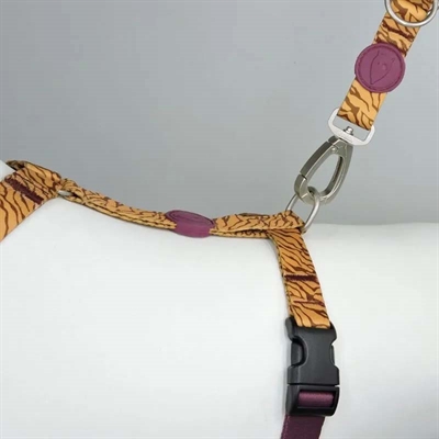 MORSO Hondentuig H-tuig Jungle Drum Gerecycled PET | 5-punts verstelbaar, vachtvriendelijk - Oranje - 60-80x2,5 cm