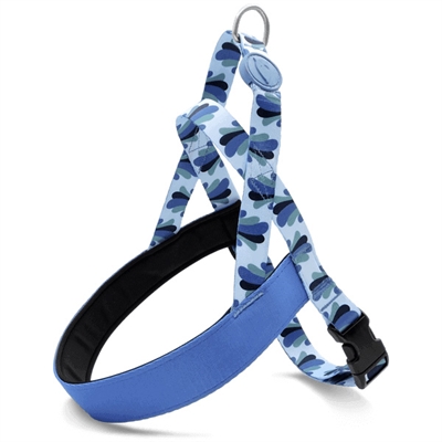 MORSO Hondentuig Norwegian Gerecycled PET & comfortabel neopreen borststuk - Splash blauw - 39-48x35 cm