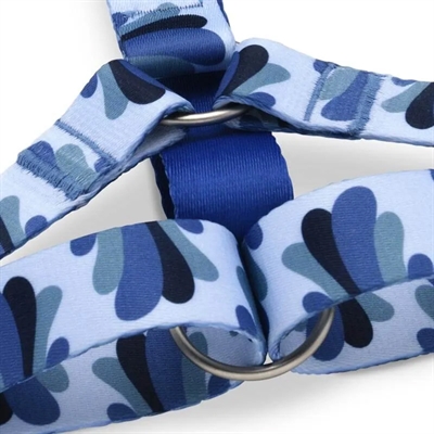 MORSO Hondentuig H‑tuig Splash Gerecycled PET - Zacht & 5‑voudig verstelbaar - Blauw - 50-70x1,5 cm