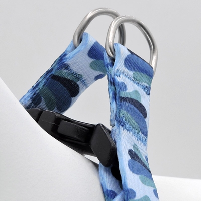 MORSO Hondentuig Mini Gerecycled verstelbaar & zacht - Splash Blauw - 29-38x2,5 cm