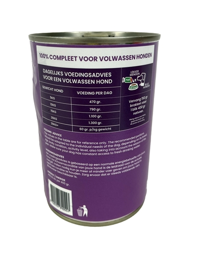 FREDS Hondenvoeding Blik Vers Rund 12x400 gr – Hoog Vochtgehalte