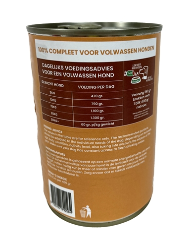 FREDS Hondenvoer Blik Vers Kip 12X400 gr – Natvoer met hoog vochtgehalte